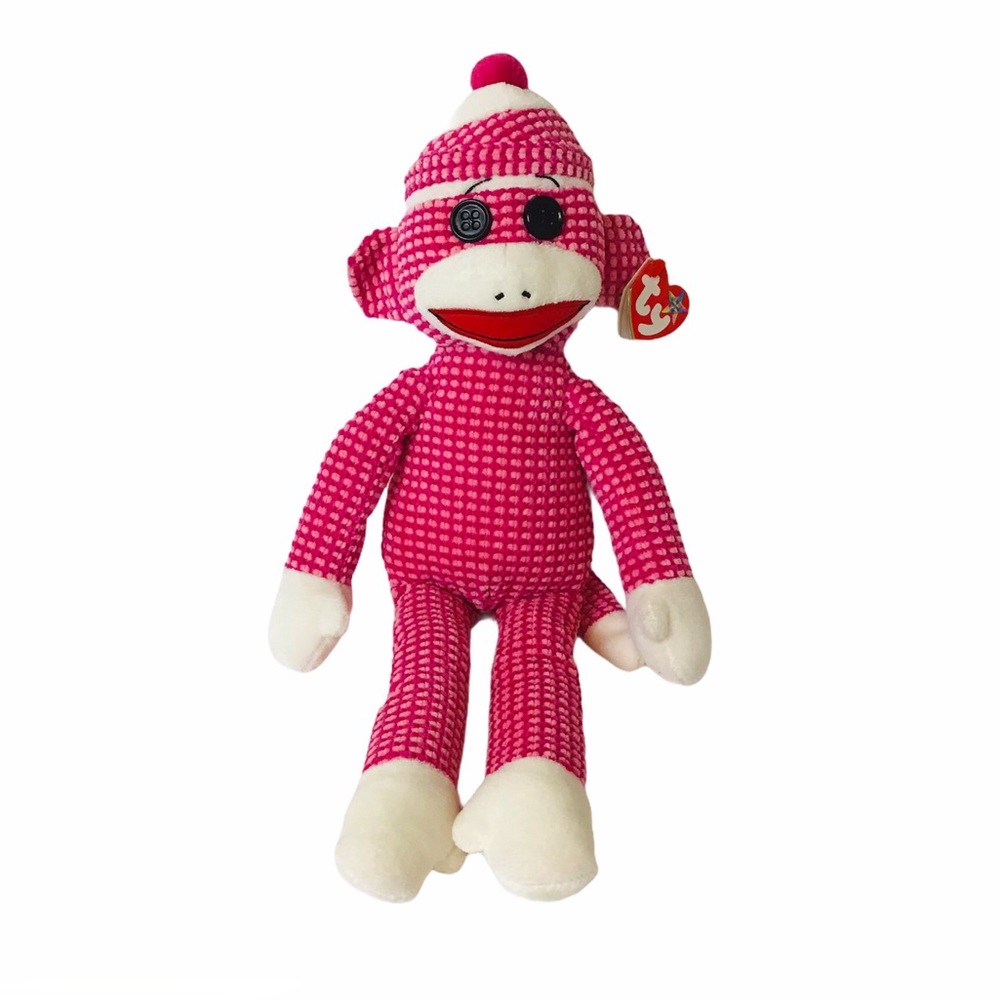 Ty Beanie Buddies Collection Pink Sock Monkey